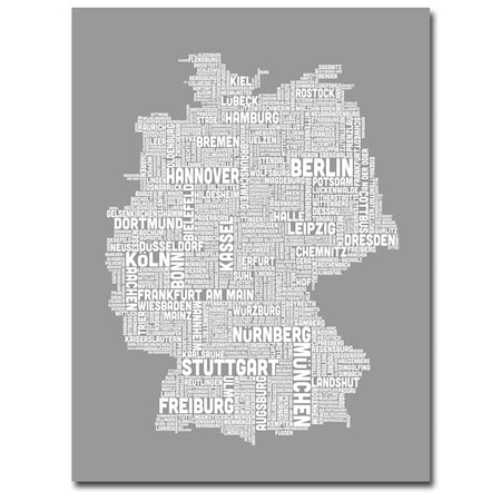Michael Tompsett 'Germany Text Map III' Canvas Art,35x47